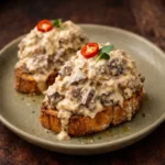 Bruschetta de Mignon com Gorgonzola